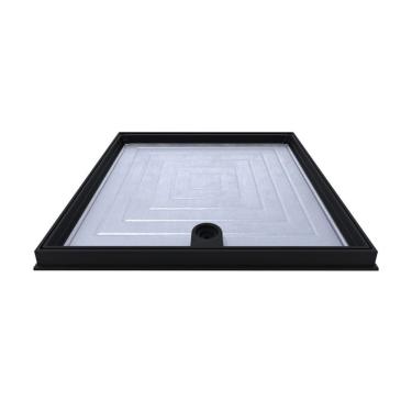 Imagem de Tampão Articulado C Rebaixo Passagem Inspeção Preto 50x50cm