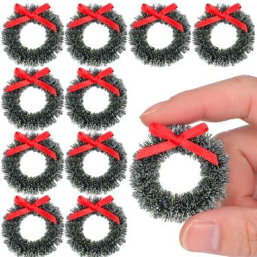 Imagem de Cabilock 20 mini enfeites de guirlanda de Natal para pendurar para decoração de casa de boneca, detalhes delicados e cores brilhantes