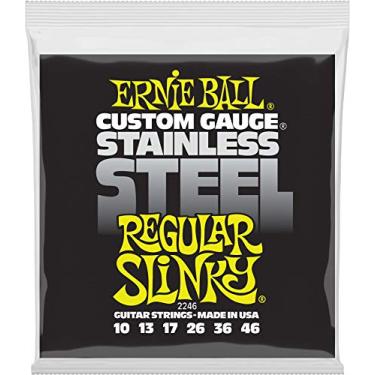 Imagem de Ernie Ball Regular Slinky Stainless Steel Electric Guitar Strings, 10-46 Gauge (P02246)