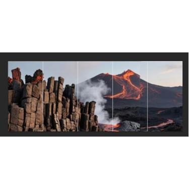 Imagem de Pacote com 6 painéis acústicos de parede – TEMGCUAM Painéis acústicos grandes de arte de 152 x 101 cm, painéis acústicos decorativos, painéis de parede com absorção de som para casa, escritório