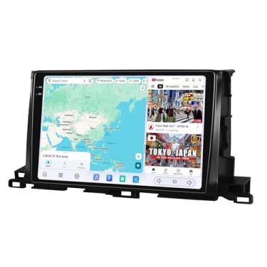 Imagem de JOYING Rádio automotivo para Toyota Highlander 2014-2019, Android 13 estéreo para carro, tela sensível ao toque QLED de 10,4 polegadas 2K 12 GB + 256 GB com CarPlay e Android Auto, link espelhado, SWC
