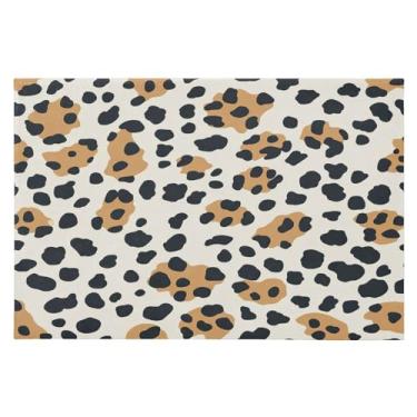 Imagem de CEBUGI Tapete de área 60 x 90 cm, macio, lavável, antiderrapante, com revestimento de borracha, estampa de leopardo, para sala de estar, quarto, decoração de casa