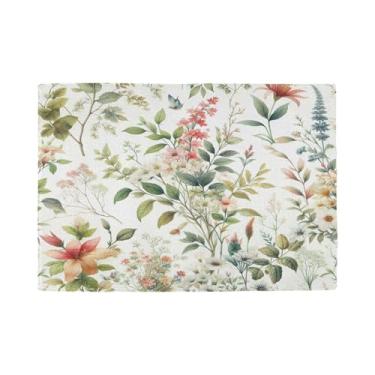 Imagem de Burbuja Jogo americano conjunto de 6, tapetes de mesa antiderrapantes laváveis com galho verde, resistentes ao calor, para cozinha, mesa de jantar, ambientes internos e externos