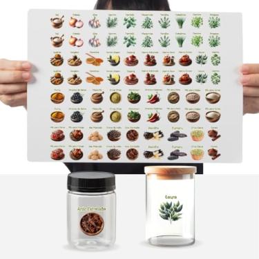 Imagem de Graviarte - Cartela Adesivos Temperos Mix Ervas Especiarias DTF UV -