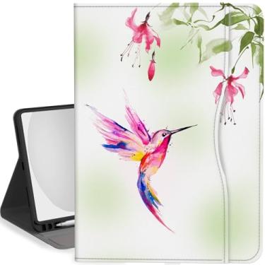 Imagem de Feams Capa para iPad (A16) 11ª geração 11 polegadas 2025, iPad 10ª geração 10,9 polegadas 2022 capa de suspensão automática com suporte para lápis e bolso, beija-flor