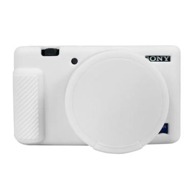 Imagem de Easy Hood Capa Protetora De Silicone Para Câmera Sony Zv-1, Zv1, Com Tampa Lente Removível, Digital Zv 1, Branca