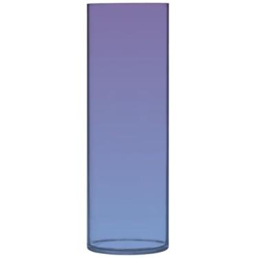 Imagem de Vaso de flores decorativo azul claro violeta azul gradiente vaso de plástico grande decorações personalizadas para quarto, 30 cm x 9,9 cm