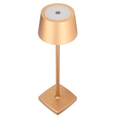 Imagem de Hyuduo Luminária de Mesa Led Com Controle de Toque, Lâmpada de Mesa Usb Com Escurecimento Contínuo, Luz Branca Quente para Sala de Estar, Quarto, Escritório, Estudo (GOLD)