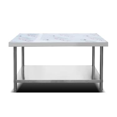 Imagem de Mesa de trabalho comercial, preparação de alimentos para ilha de cozinha, mesa utilitária de metal, mesa de aço inoxidável para preparação e trabalho, mesa de trabalho comercial de preparação de