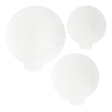 Imagem de bociloy 3 peças de tábuas redondas reutilizáveis para bolo, 10 cm, 15 cm, 20 cm, circular, plástico, para assar, sobremesa, cupcake, mousse, bandeja, cozinha, festa, casamento, aniversário, catering