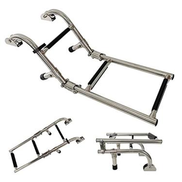 Imagem de TRGCJGH Escada de barco, escada de doca, escada de 3 degraus, escada de barco, extensão de escada de barco, escadas de barco, escada de pontão