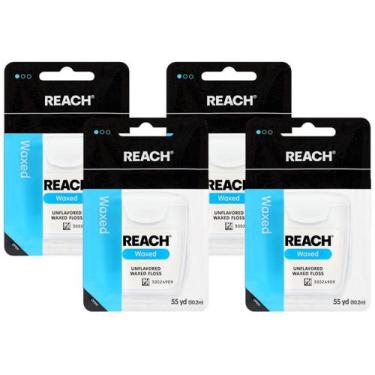Imagem de Dental Floss Reach Unflaved Waxed 50m, pacote com 4