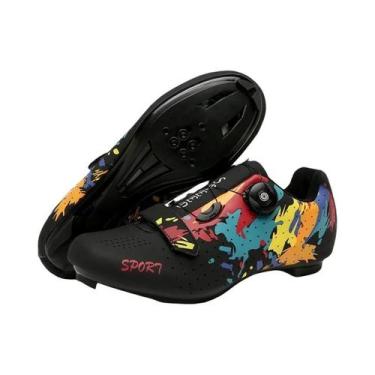 Imagem de Sapatilhas De Ciclismo Unissexo Respiráveis Para MTB Com Cravos Para E