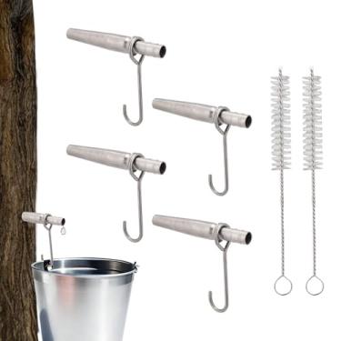Imagem de Kit para Coleta Xarope de Bordo, Incluindo 4 Torneiras de Aço Inoxidável 4 Ganchos e 2 Escovas Limpeza para Suprimentos Coleta Xarope Bordo