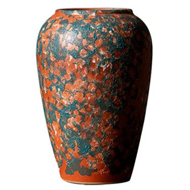 Imagem de Conjunto de ornamentos de cerâmica vaso de argila de flores secas ornamentos decorativos retrô adequados para sala de estar, cozinha, decoração de casa (cor: B)