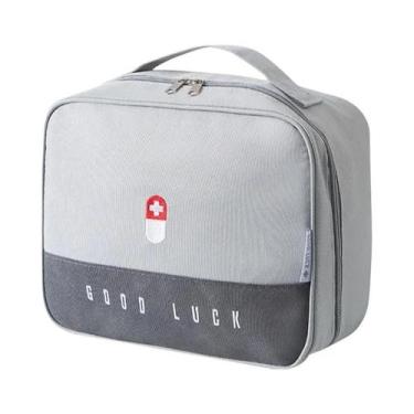 Imagem de Kit Médico De Emergência Portátil De Grande Capacidade Rosa Verde Cinz