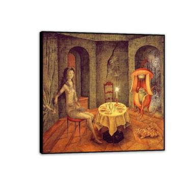 Imagem de Remedios Varo Paintings Unexpected view Remedios Varo pôster de parede surrealismo arte em tela para sala de estar escritório decoração de parede presente pronto para pendurar 40x40 cm (40.6x40.6 cm