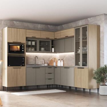 Imagem de Cozinha Modulada com Vidro 11 Pecas sem Pia Lavinia J Carvalho