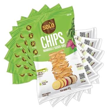 Imagem de Kit 6X: Chips de Batata Doce e Mandioca Assado Solo Snacks 42g