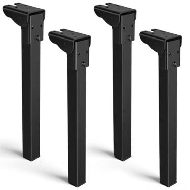 Imagem de PercyEffie Pacote com 4 pernas de mesa dobráveis de metal, pernas de móveis resistentes, pernas de mesa de substituição ajustáveis de 30,5 cm, pés de móveis para mesa de acampamento, mesa de