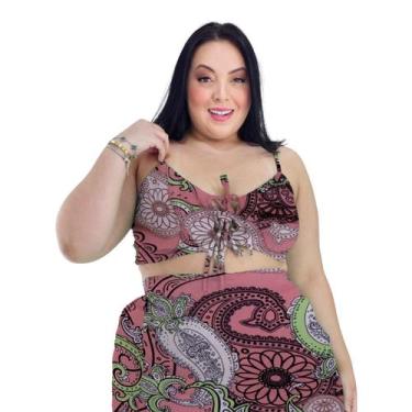 Imagem de Top Cropped de 3 laços alças finas com regulador e bojo forrado intern