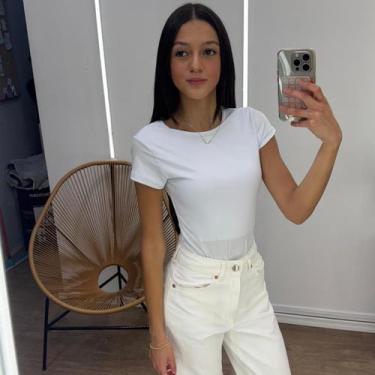 Imagem de Body Juvenil Meninas Manga Curta, Fechamento Botão de Pressão - Cachar