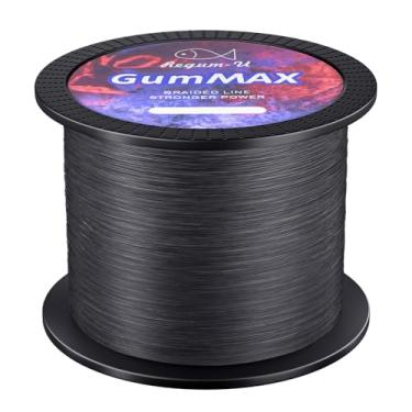 Imagem de Linha de pesca trançada GumMAX 8X Stealth 545 jardas / 45 kg resistente à abrasão, superlinha zero stretch e menor diâmetro, confunda e pegue peixes grandes melhor em água salgada e água doce (preto)