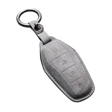 Imagem de Capa para chave de carro com suporte, compatível com BYD Second Song Tang Pro Qin Generation Han Ev Dm PLUS MAX Yuan Atto 3 Dolphin acessório(D-gray keychain)