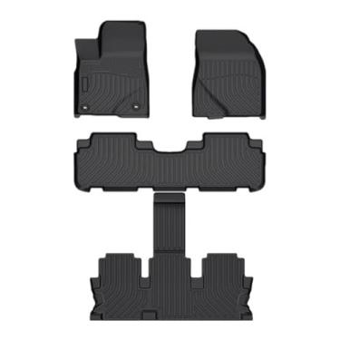 Imagem de Priprilod Tapetes de carga TPE 4 peças, adequado para Toyota Highlander 7 e 8 assentos 2014 2015 2016 2017 2018 2019, conjunto completo de acessórios interiores de carro dianteiros e 2ª fileiras