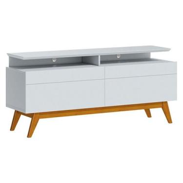 Imagem de Rack Bancada Classic 2 Gavetas com Nicho 1.4 Branco Acetinado - Imcal