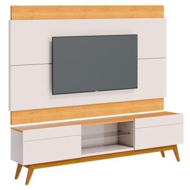 Imagem de Rack Bancada 2 Gavetas E Painel Para Tv Classic 1.8 Off White Nature -