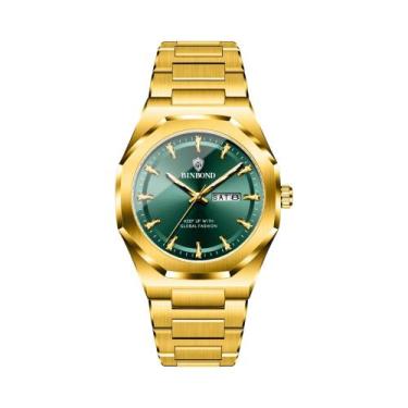 Imagem de Relógio Masculino À Prova d'Água Com Duplo Calendário E Luz Noturna, E