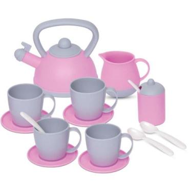 Imagem de Brincando de Casinha Jogo de CHÁ BABY Gourmet Rosa com 13 Peças - Merc