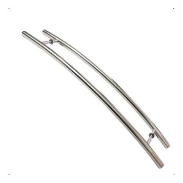 Imagem de Puxador Aço Inox Duplo Belissima Curvo 60cm Vidro/madeira - RR Inox
