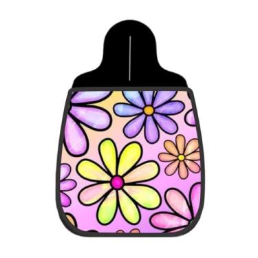 Imagem de Lixeira De Carro Organizador Lixinhocar Margaridas Coloridas Fundo Rosa