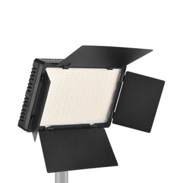 Imagem de LED-600 Luz de Vídeo LED Painel Profissional para Fotografia 600 Peças Pérolas Brilhantes Temperatura Bicolor Ajustável 3200-5600K Brilho Regulável com Barndoor Buraco Parafuso 1 4 Polegada Cold Shoe