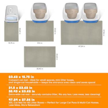 Imagem de Blissstorm Tapete de areia extra grande à prova d'água para gatos - 2026 novo 31 x 24 polegadas favo de mel armadilhas de camada dupla, protetor de piso impermeável e antiderrapante, fácil de limpar