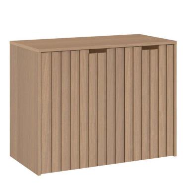 Imagem de Balcão Gabinete Para Banheiro 80 cm 02 Gavetas E 01 Porta Nice B06 Nogal Noce Amêndoa - Lyam Decor