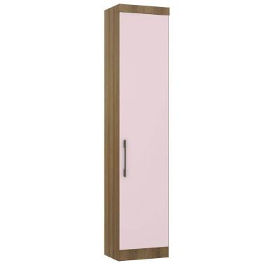 Imagem de Guarda Roupa Sapateira Modulada 50cm 1 Porta Paris Luciane Móveis Avelã Pf Com Rosa Pf