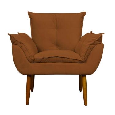 Imagem de Kit 2 Poltronas Decorativa Sala E Quarto Opala Suede Herrero Cor:cobre