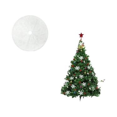 Imagem de Saia De Árvore De Natal Branca E Fofa, Decoração De Festa De Ano Novo,