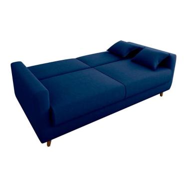 Imagem de Sofá Cama Premium 3 Lugares 1,90 Larg Emilia Matrix Suede Azul