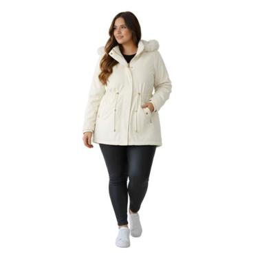 Imagem de Jaqueta ParKa Sarja Peluciada Com Capuz Removivel Plus Size Tamanho:G5