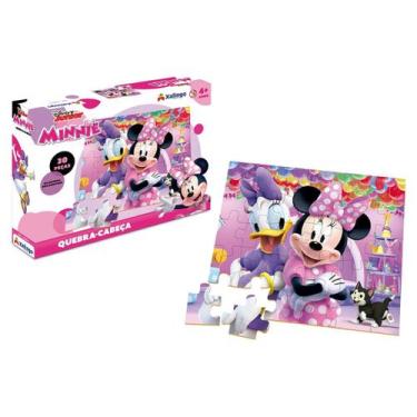 Imagem de Quebra Cabeça Minnie Disney Infantil 30pçs em madeira Minie