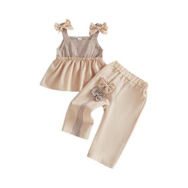 Imagem de Conjunto De Roupa De Verão Para Meninas, Conjunto De Calças Com Cintur