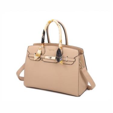 Imagem de Bolsa Feminina Veryrio com Alça Transversal e Lenço, Bege