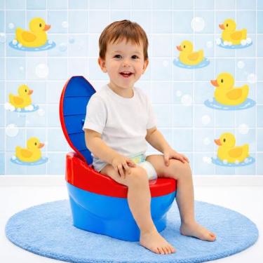 Imagem de Penico Infantil Troneco Azul Carro Menino Assento Redutor - Lugo Brinq