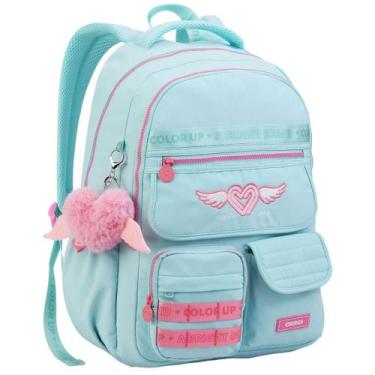 Imagem de Mochila de Costas Juvenil Feminina Material Escolar Resistente Design 