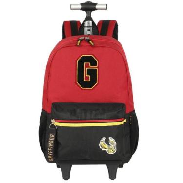 Imagem de Mochila Harry Potter Rodas Meninos Escola Juvenil Vermelha