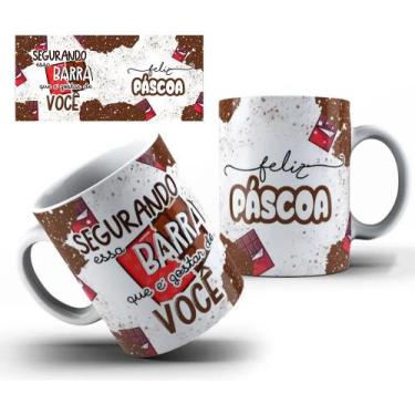 Imagem de Caneca De Porcelana Personalizada Pascoa Chocolate - JCL STORE, Chocol